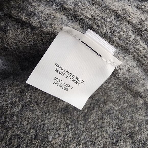 Express Sweater Mens Size XL Gray 100% Lambswool Elbow Patch Pullover Crew Neck - Picture 9 of 10